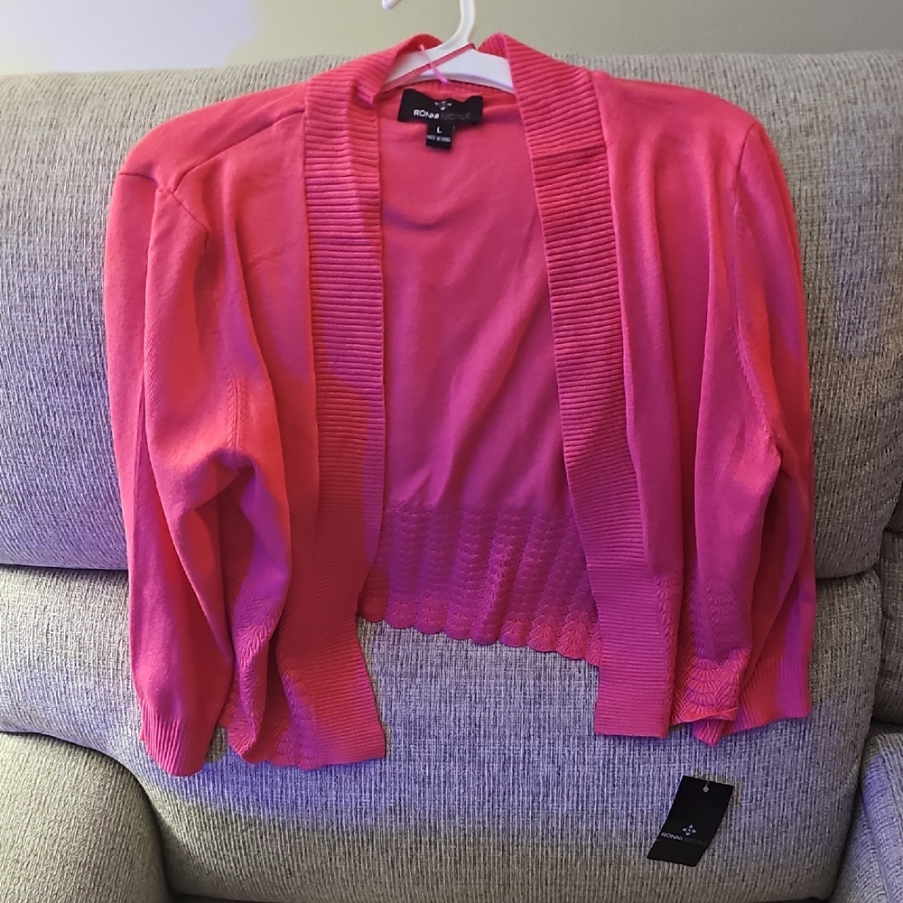 Ronni Nicole Vibrant Pink Cardigan